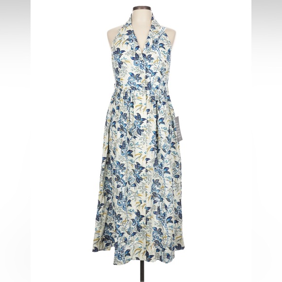 Tuckernuck Larkspur Blue and White Floral Chintz Maxi Dress Size 10 NWT - Picture 2 of 8